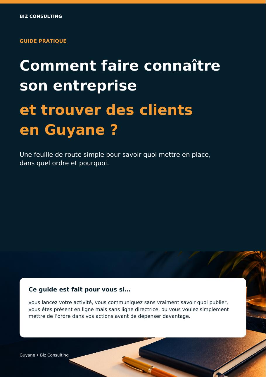 Couverture de l'e-book « Comment faire connaître son entreprise et trouver des clients en Guyane ? »